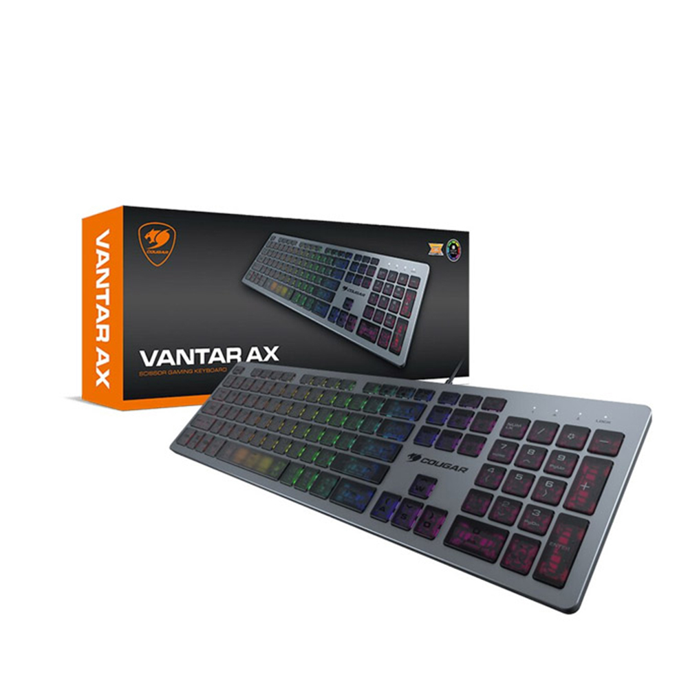 VANTAR AX 全鋁 CNC 剪刀腳 RGB 薄膜式 電競鍵盤【黑/粉】